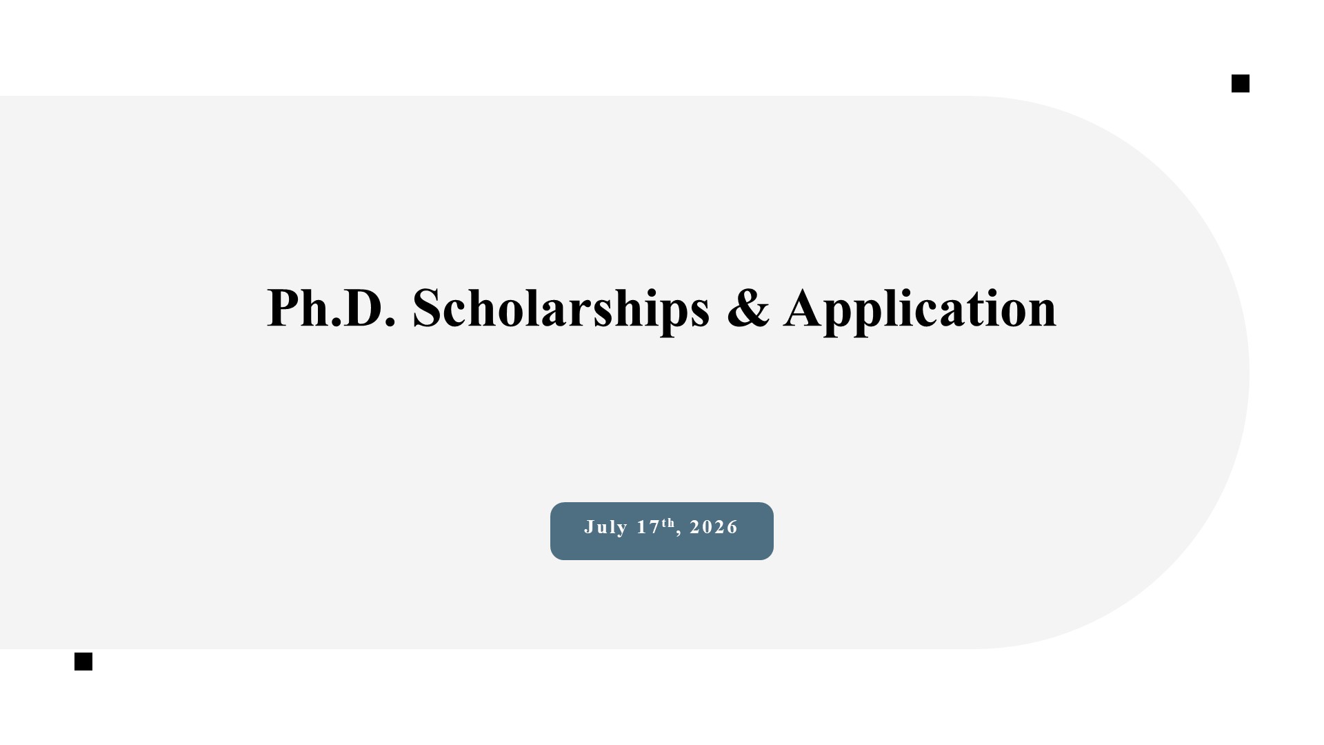 Ph.D. Scholarship & Application